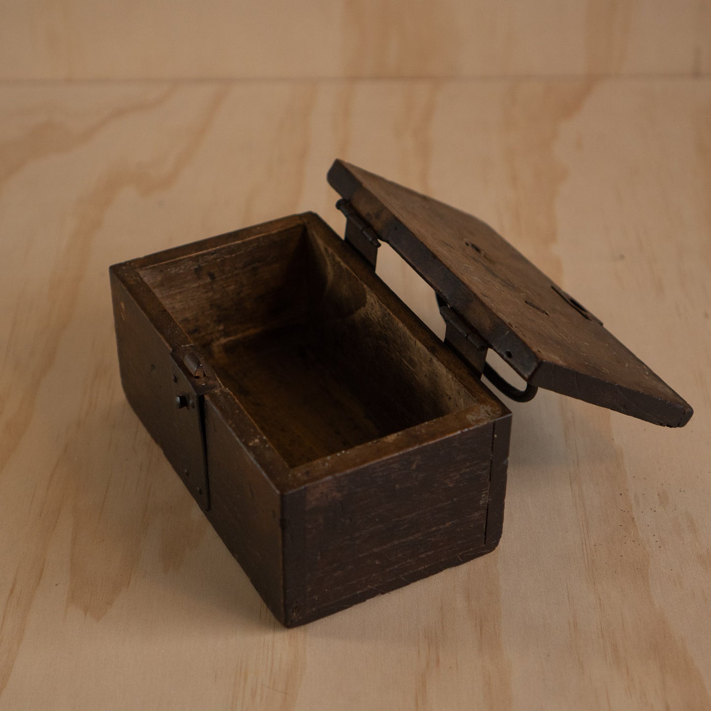 Antique Japanese Hankobako Stamp Box with Iron fittings