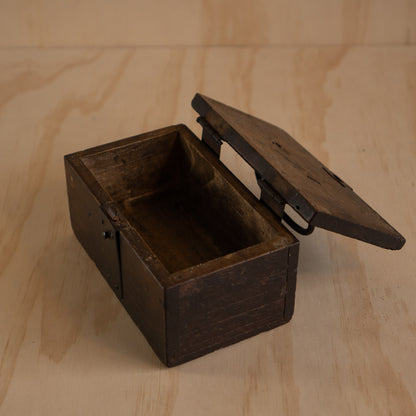 Antique Japanese Hankobako Stamp Box with Iron fittings