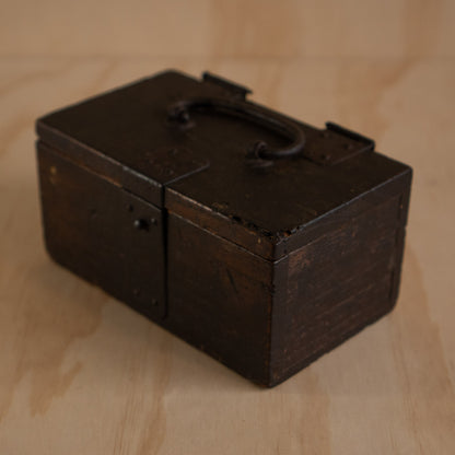 Antique Japanese Hankobako Stamp Box with Iron fittings