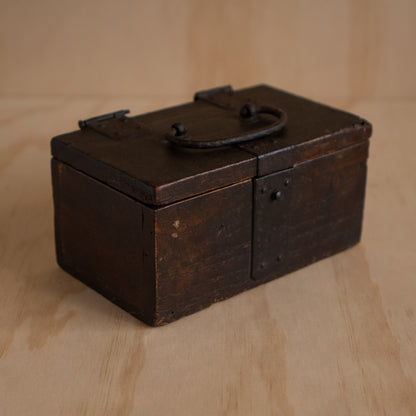 Antique Japanese Hankobako Stamp Box with Iron fittings