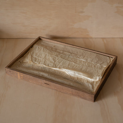 Antique Japanese Ink Painted Presentation Tray in Box - Shinmotsubon