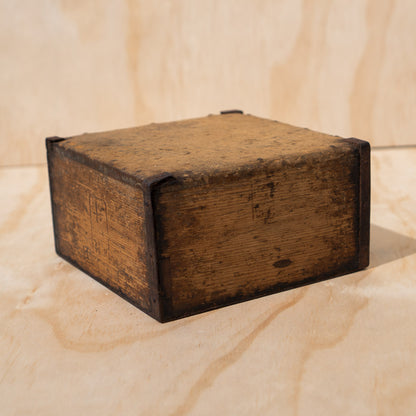 Antique Japanese Wood and Iron Masu Box Rice Measure - gogomasu