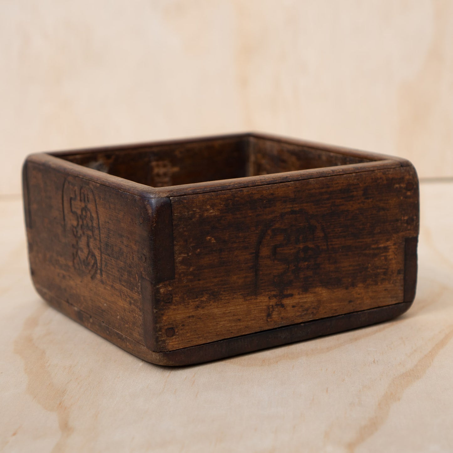 Antique Japanese Wood and bamboo Masu Box Rice Measure