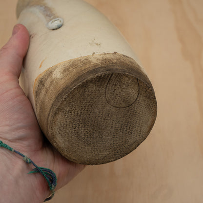 Antique Japanese Ceramic Seto Tokkuri Wide Mouth Sake Bottle