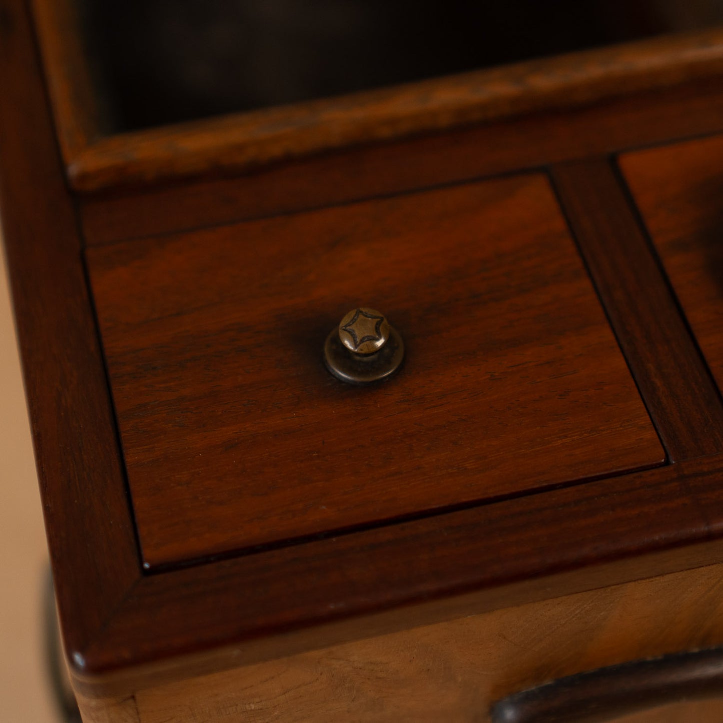 Antique Keyaki Elm and Rosewood Hibachi / Tabako Bon with 2 drawers