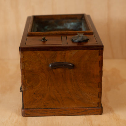 Antique Keyaki Elm and Rosewood Hibachi / Tabako Bon with 2 drawers