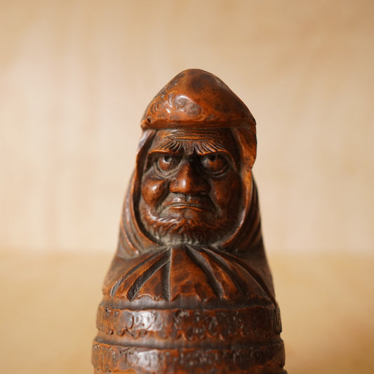 Antique Japanese Carved Bamboo Root Daruma