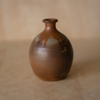 Vintage Japanese Bizen Ceramic Tokkuri Sake Bottle or Vase