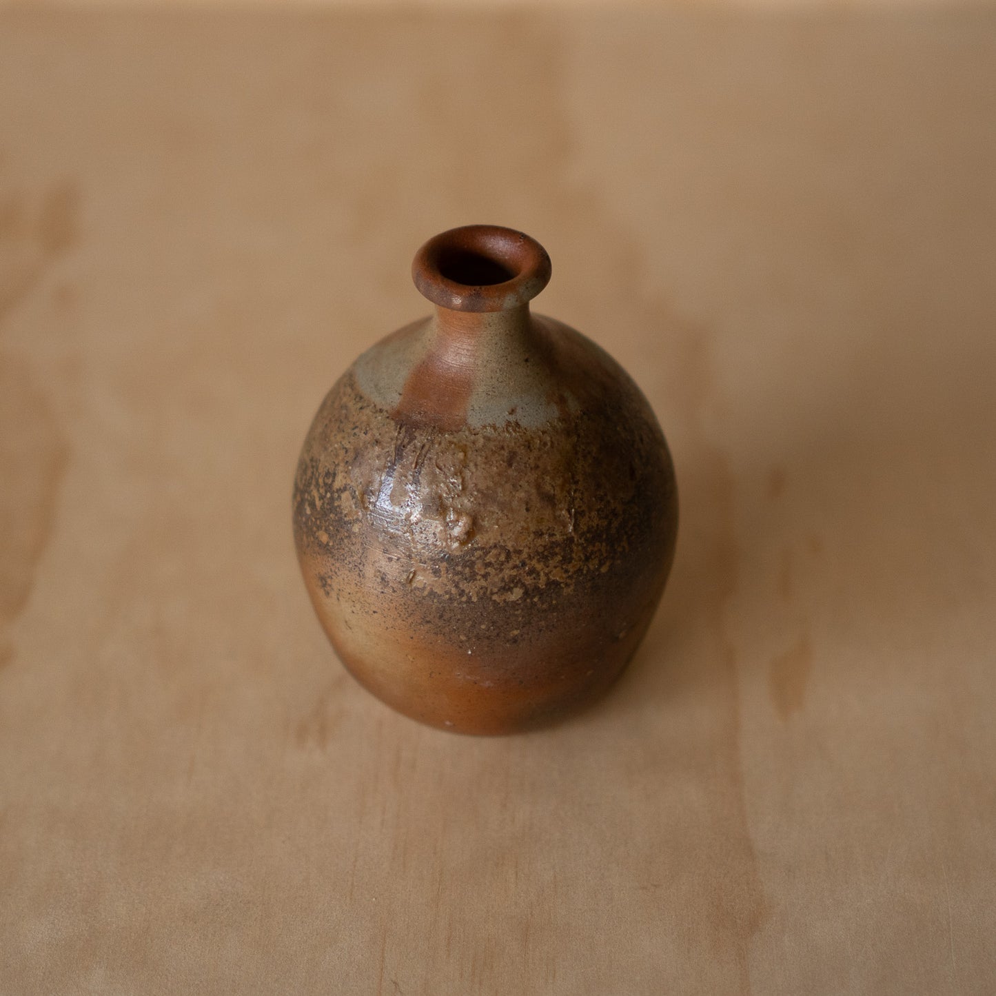 Vintage Japanese Bizen Ceramic Tokkuri Sake Bottle or Vase