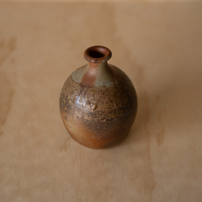 Vintage Japanese Bizen Ceramic Tokkuri Sake Bottle or Vase
