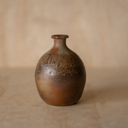 Vintage Japanese Bizen Ceramic Tokkuri Sake Bottle or Vase