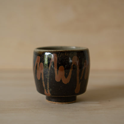 Vintage Japanese Tenmoku glazed Mashiko ware Tea cup - Shoji Hamada Style