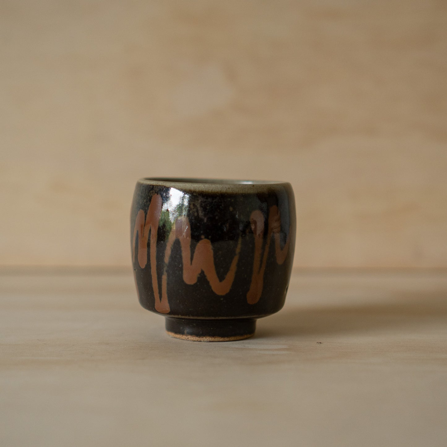 Vintage Japanese Tenmoku glazed Mashiko ware Tea cup - Shoji Hamada Style