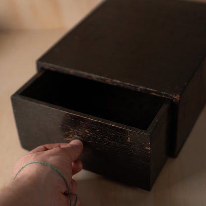 Antique Meiji period Japanese Black lacquer Medicine box