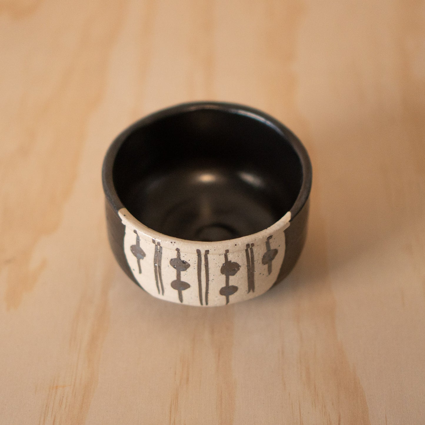 Japanese Ceramic Black Oribe Chawan Matcha Bowl