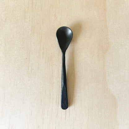 Hand forged Wabi Sabi Iron Small Salt Spoon