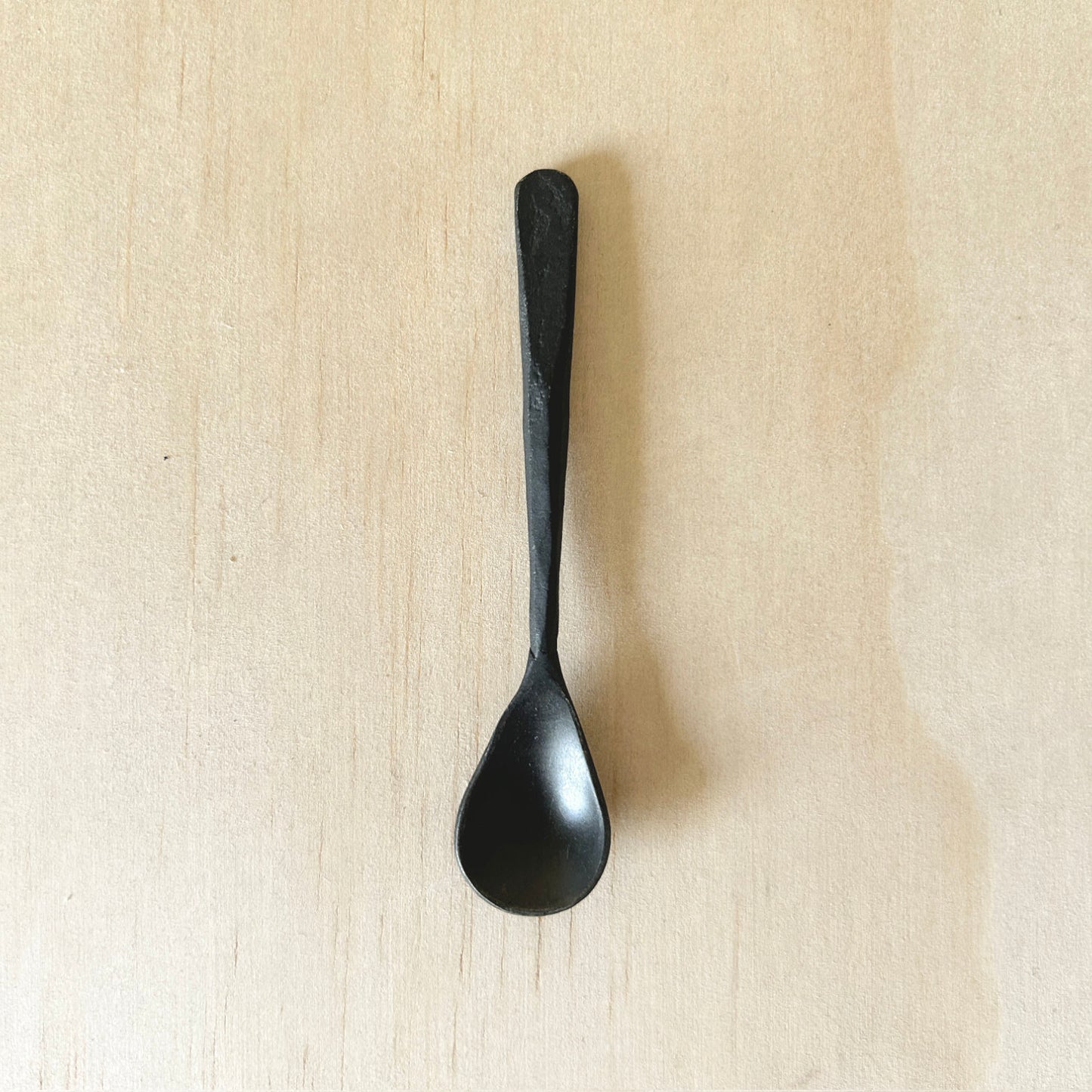 Hand forged Wabi Sabi Iron Small Salt Spoon