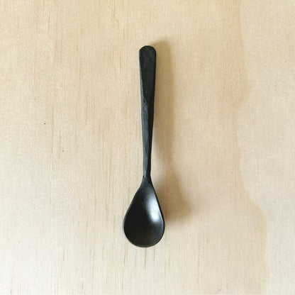 Hand forged Wabi Sabi Iron Small Salt Spoon