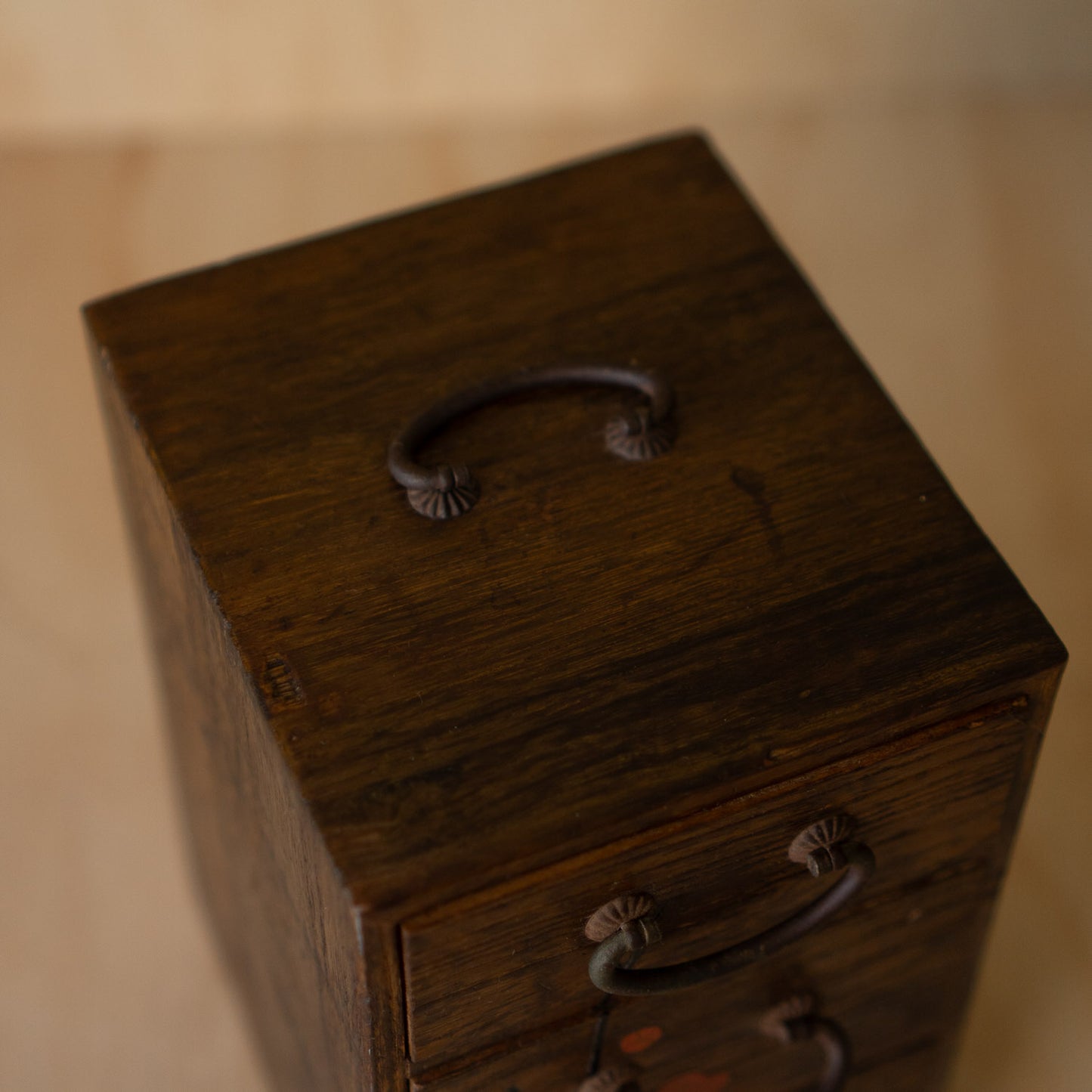 Vintage Japanese 3 drawer jewellery box with Blossom design