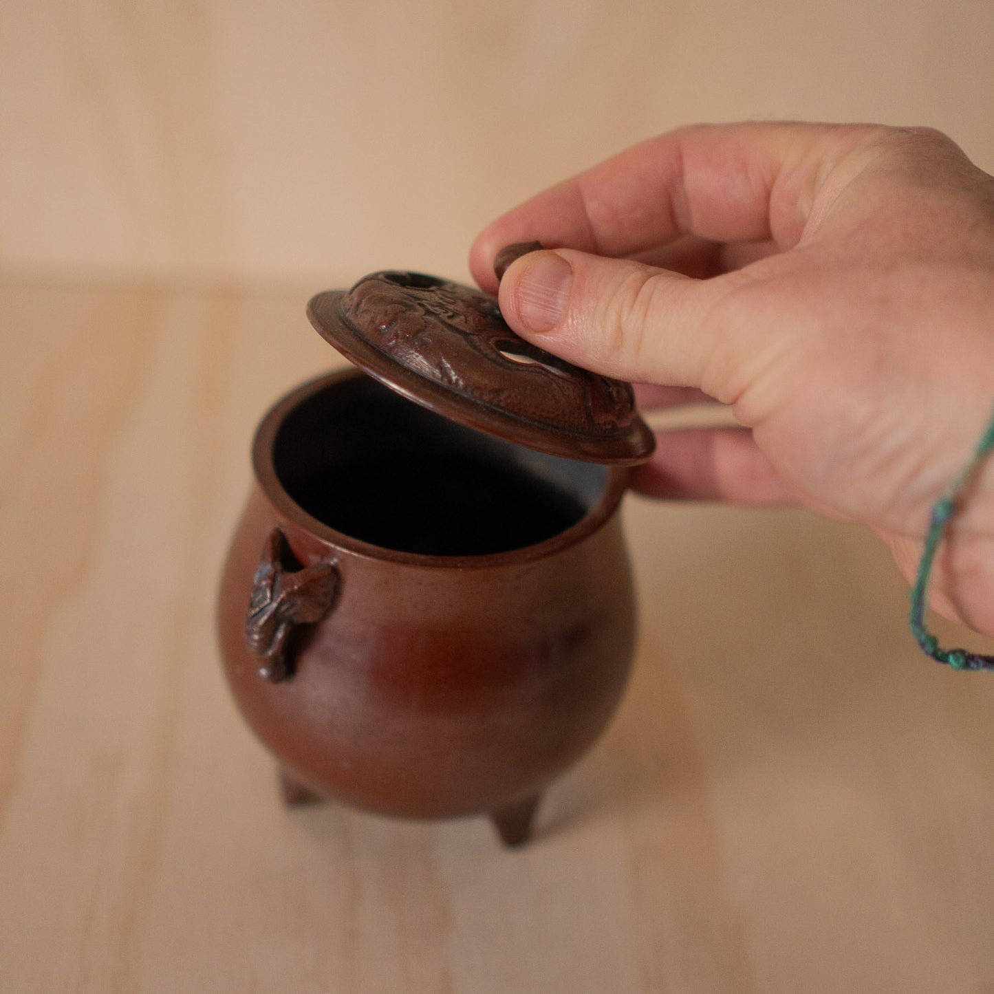 Vintage Japanese Bronze Koro Incense Burner - archaic style