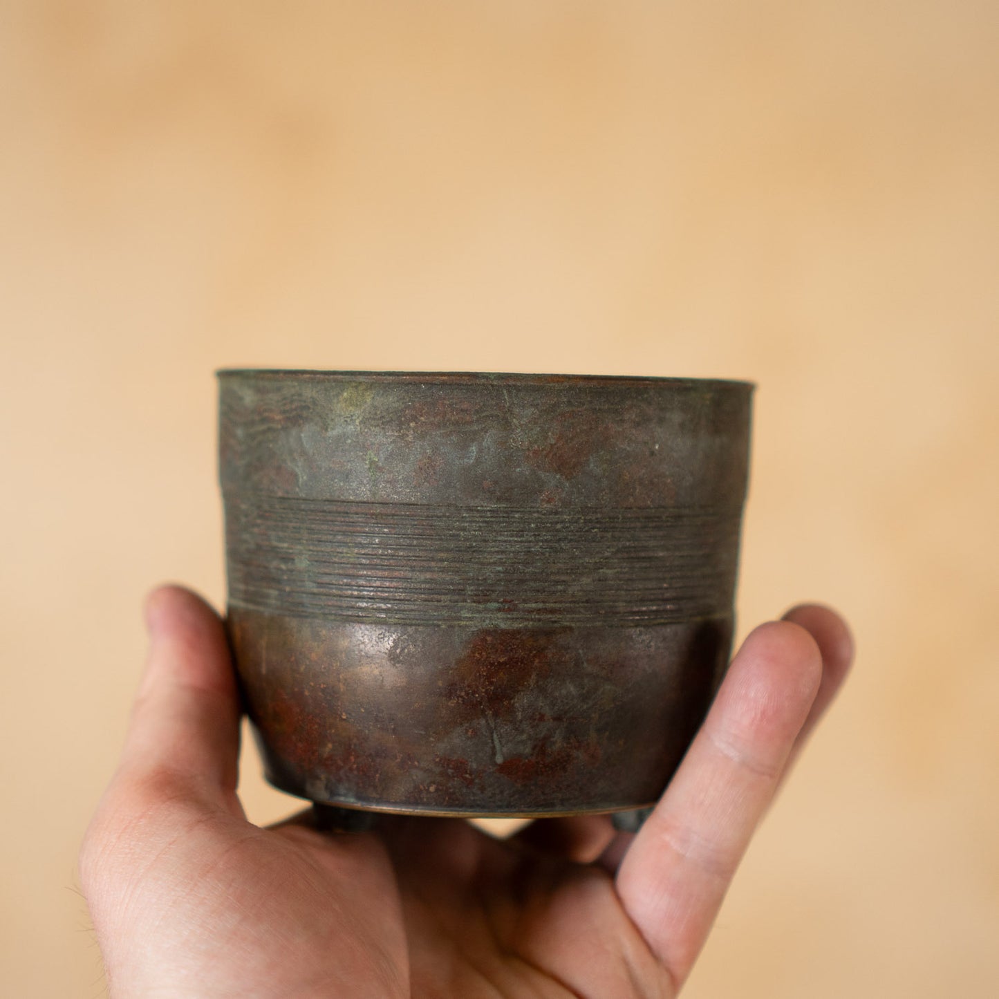 Antique Japanese patinated Bronze Koro Incense Burner