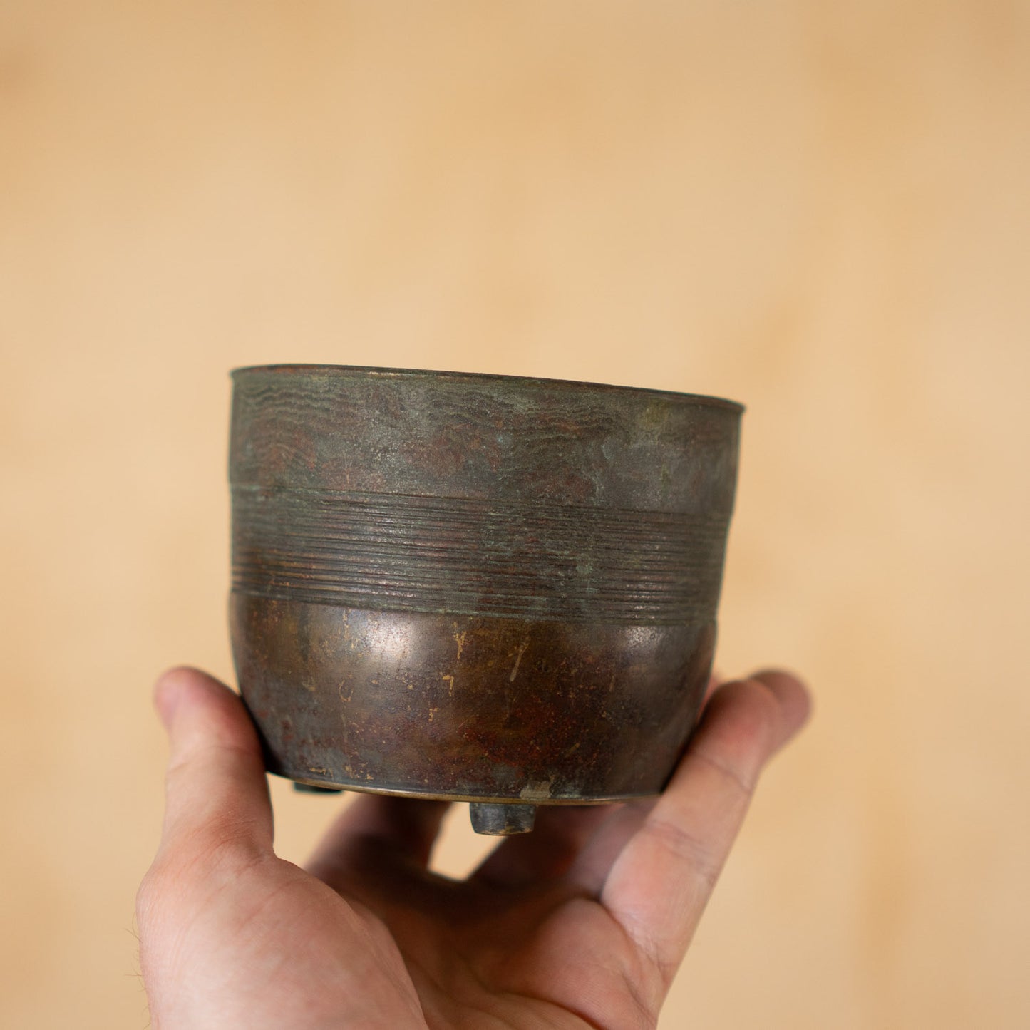 Antique Japanese patinated Bronze Koro Incense Burner