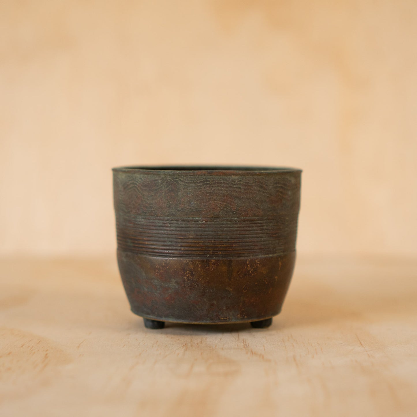 Antique Japanese patinated Bronze Koro Incense Burner