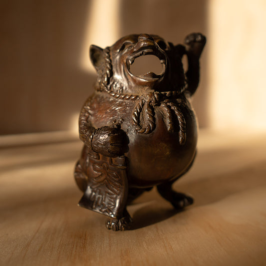 Antique Bronze Tanuki Koro Incense Burner
