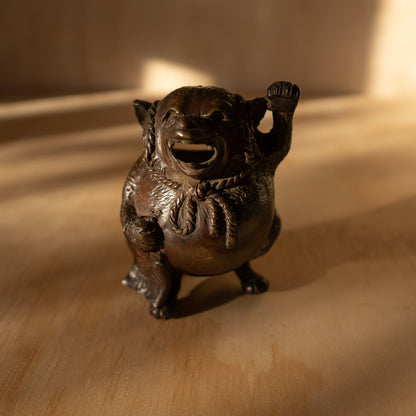 Antique Bronze Tanuki Koro Incense Burner