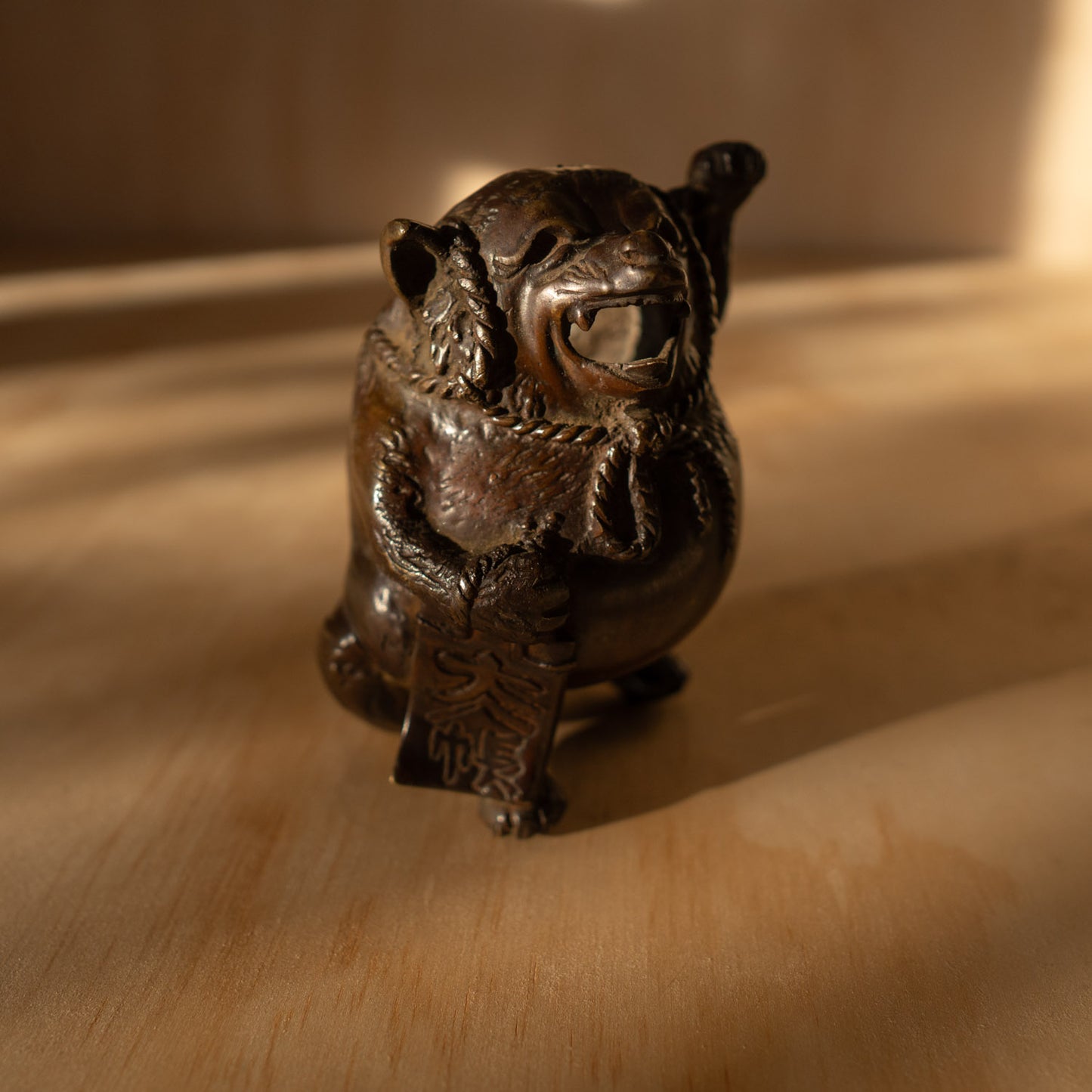 Antique Bronze Tanuki Koro Incense Burner