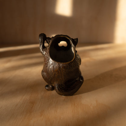 Antique Bronze Tanuki Koro Incense Burner