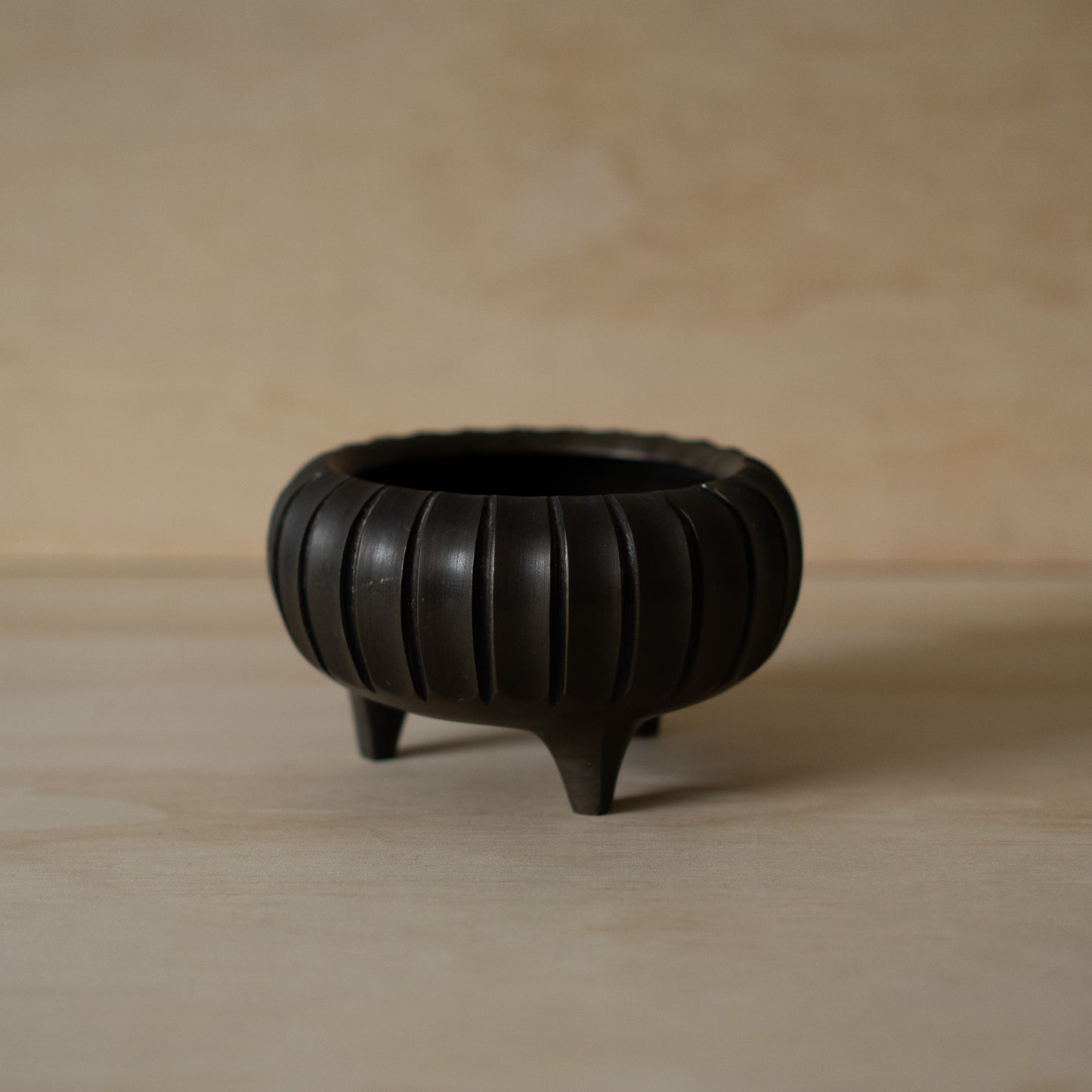 Vintage Japanese Bronze fluted Koro Shrine Incense burner