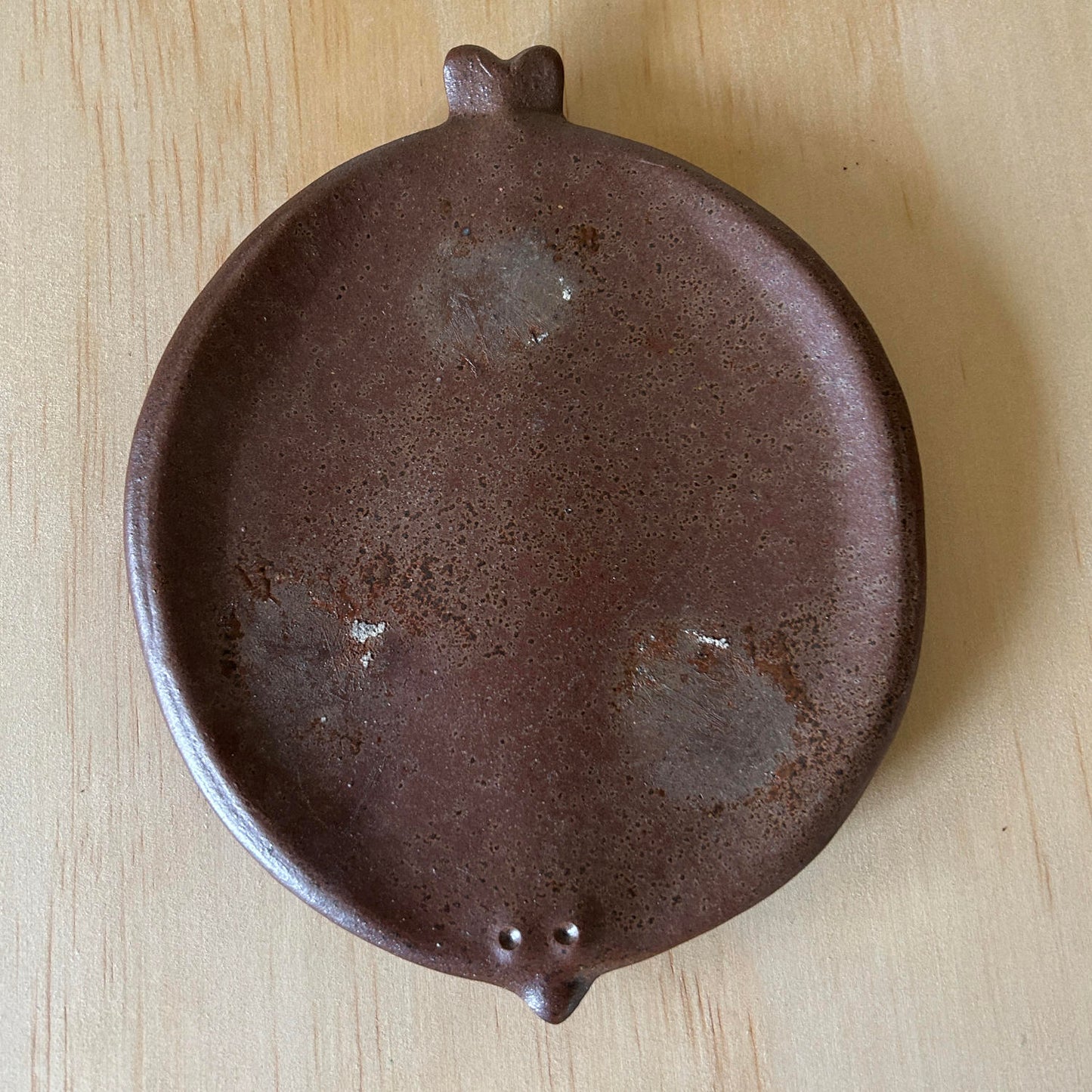 Vintage set of 3 Japanese brown flat fish dishes