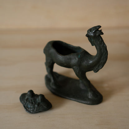 Vintage Cast Iron Japanese Camel shaped Koro incense burner