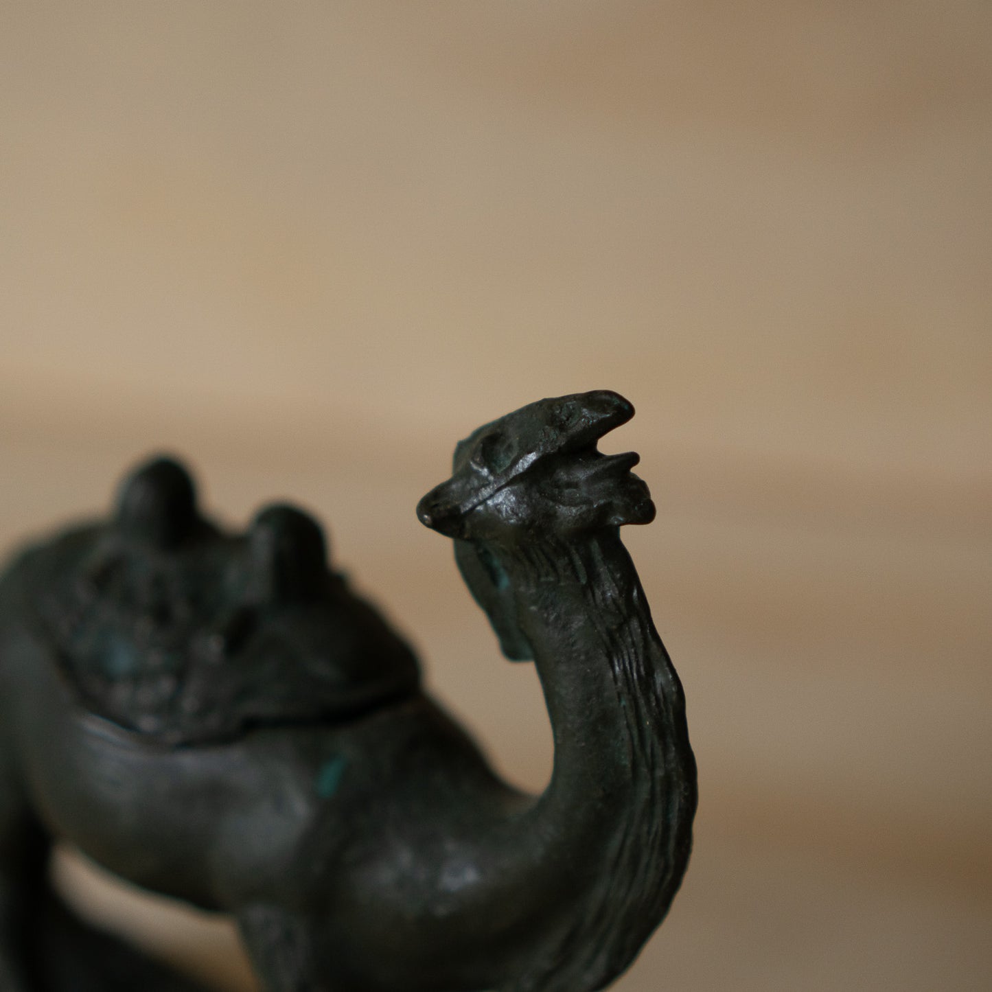Vintage Cast Iron Japanese Camel shaped Koro incense burner