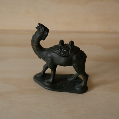Vintage Cast Iron Japanese Camel shaped Koro incense burner