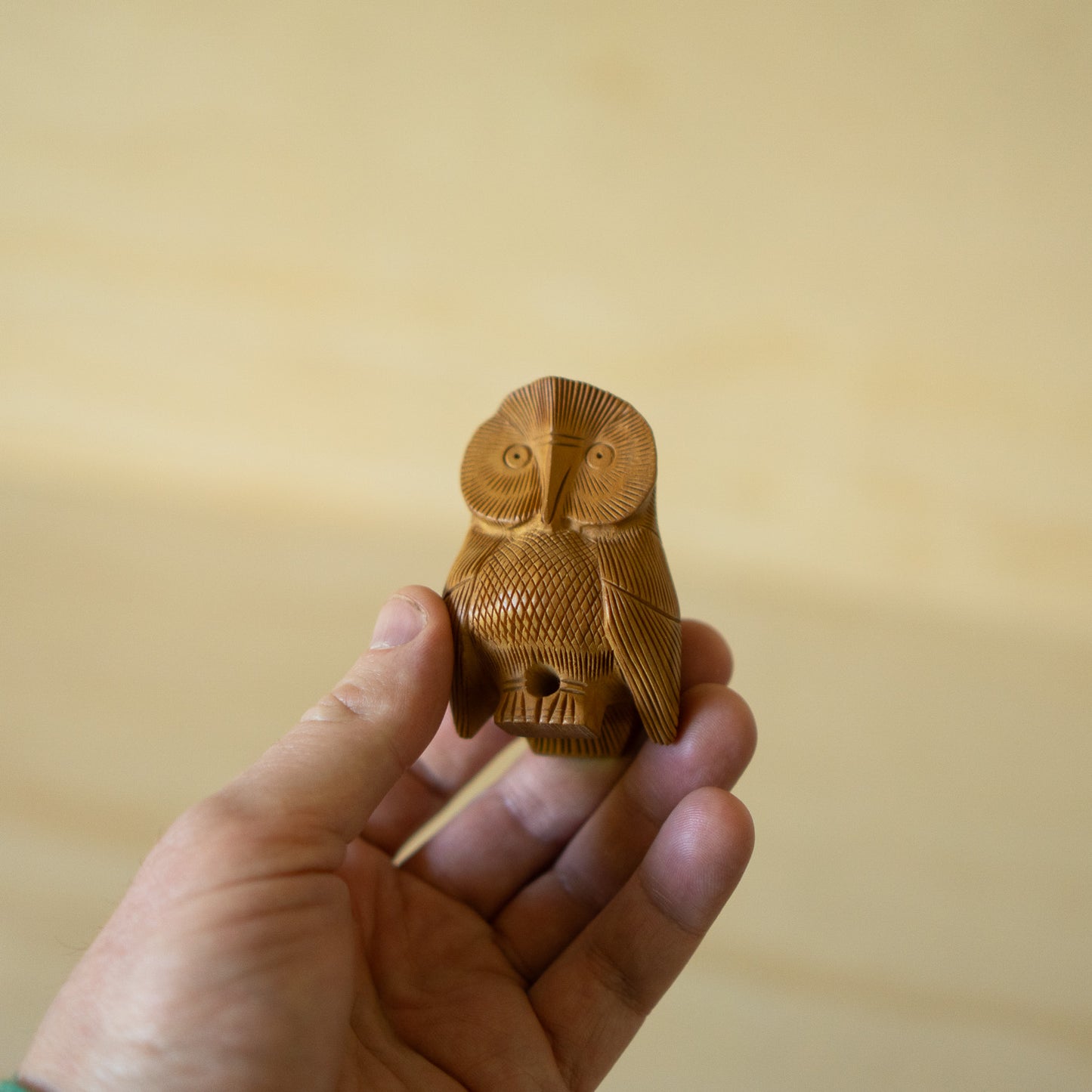 Vintage Carved Japanese Owl Fukuro