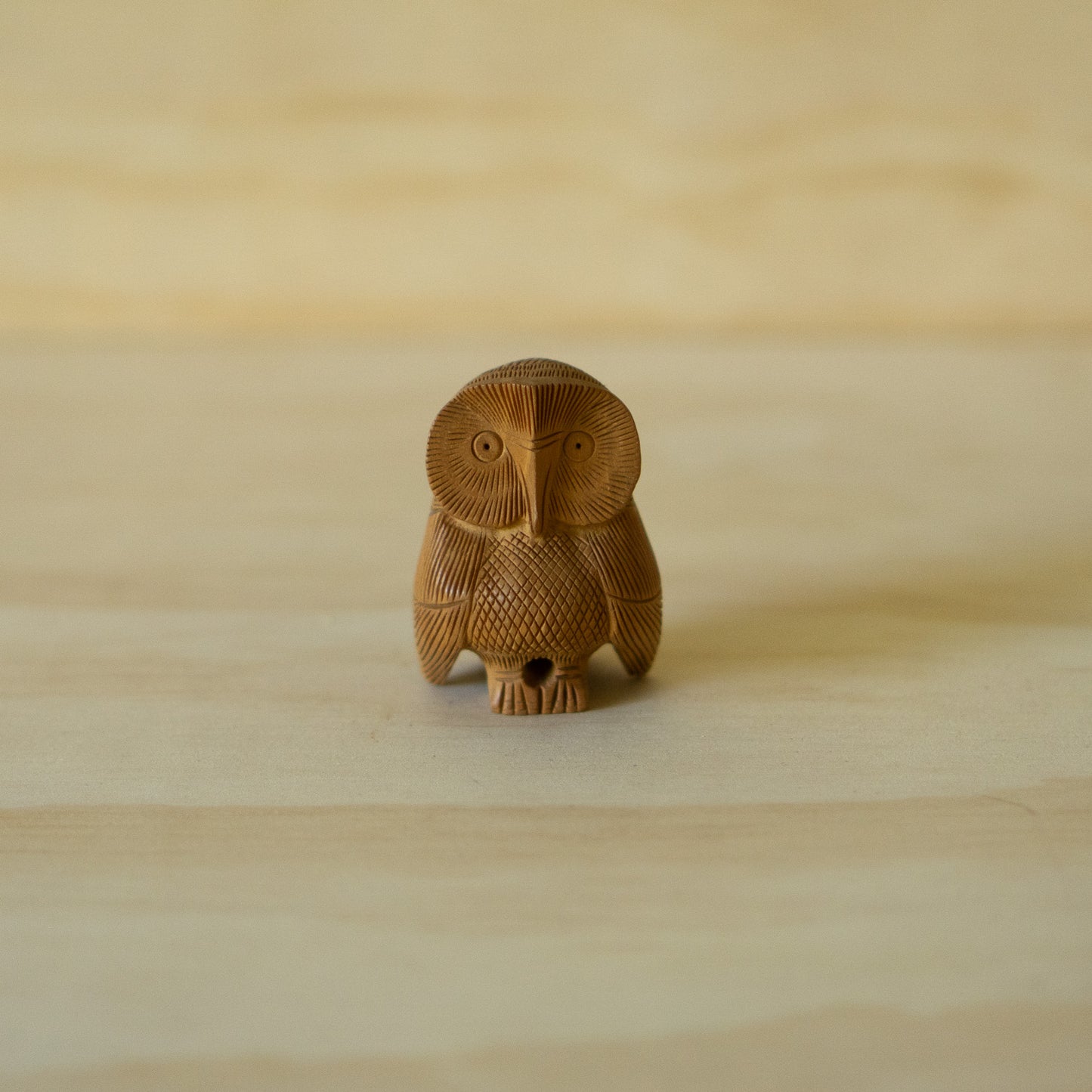 Vintage Carved Japanese Owl Fukuro