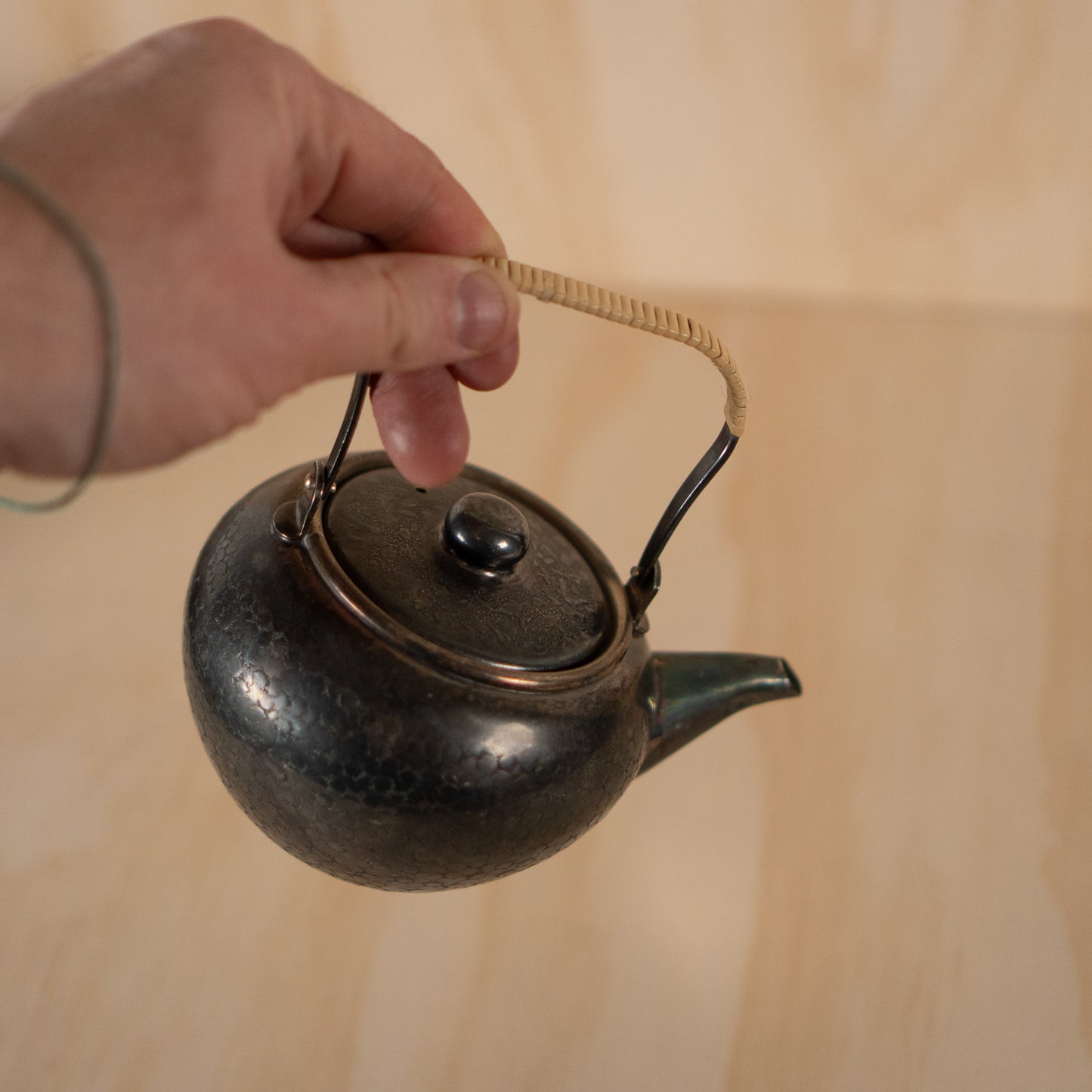 Small Antique Chinese Silver plate teapot