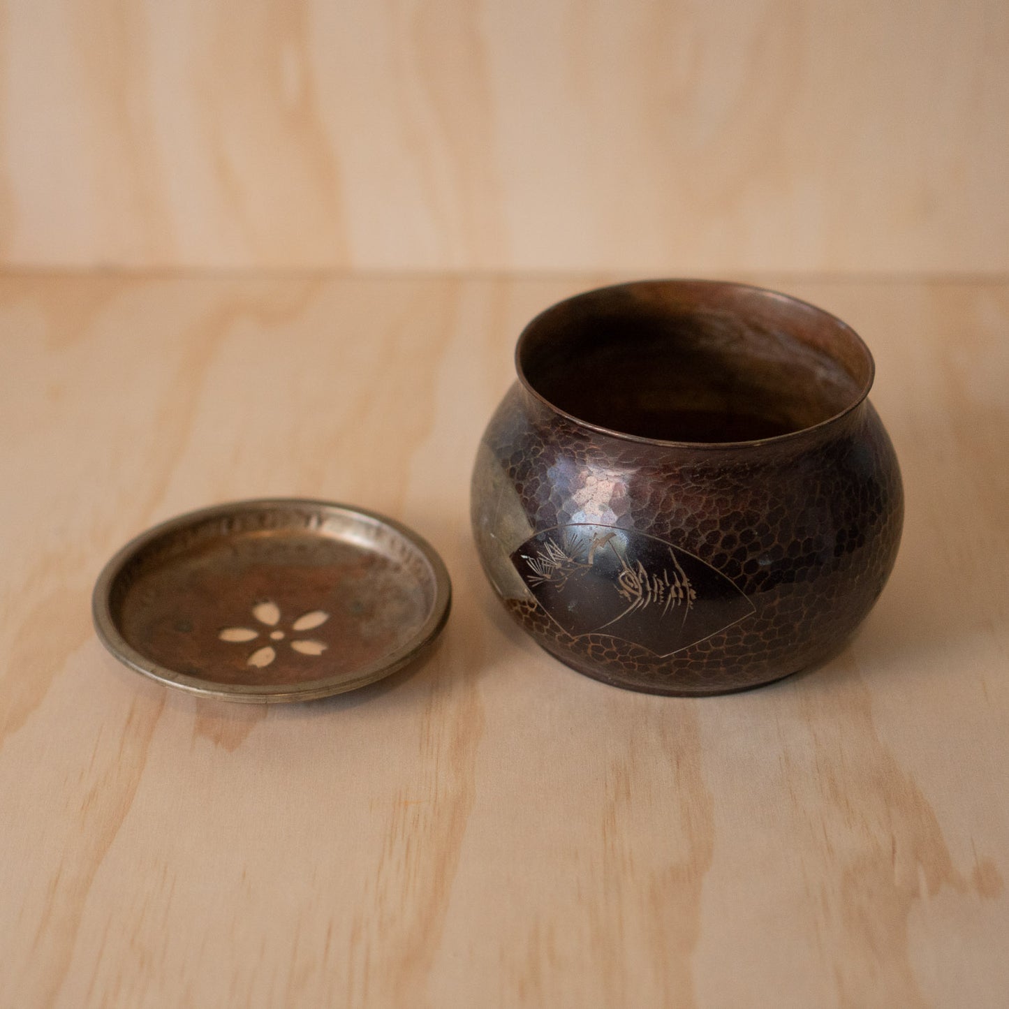 Vintage Japanese Copper Kensui - Tea Ceremony Water bowl