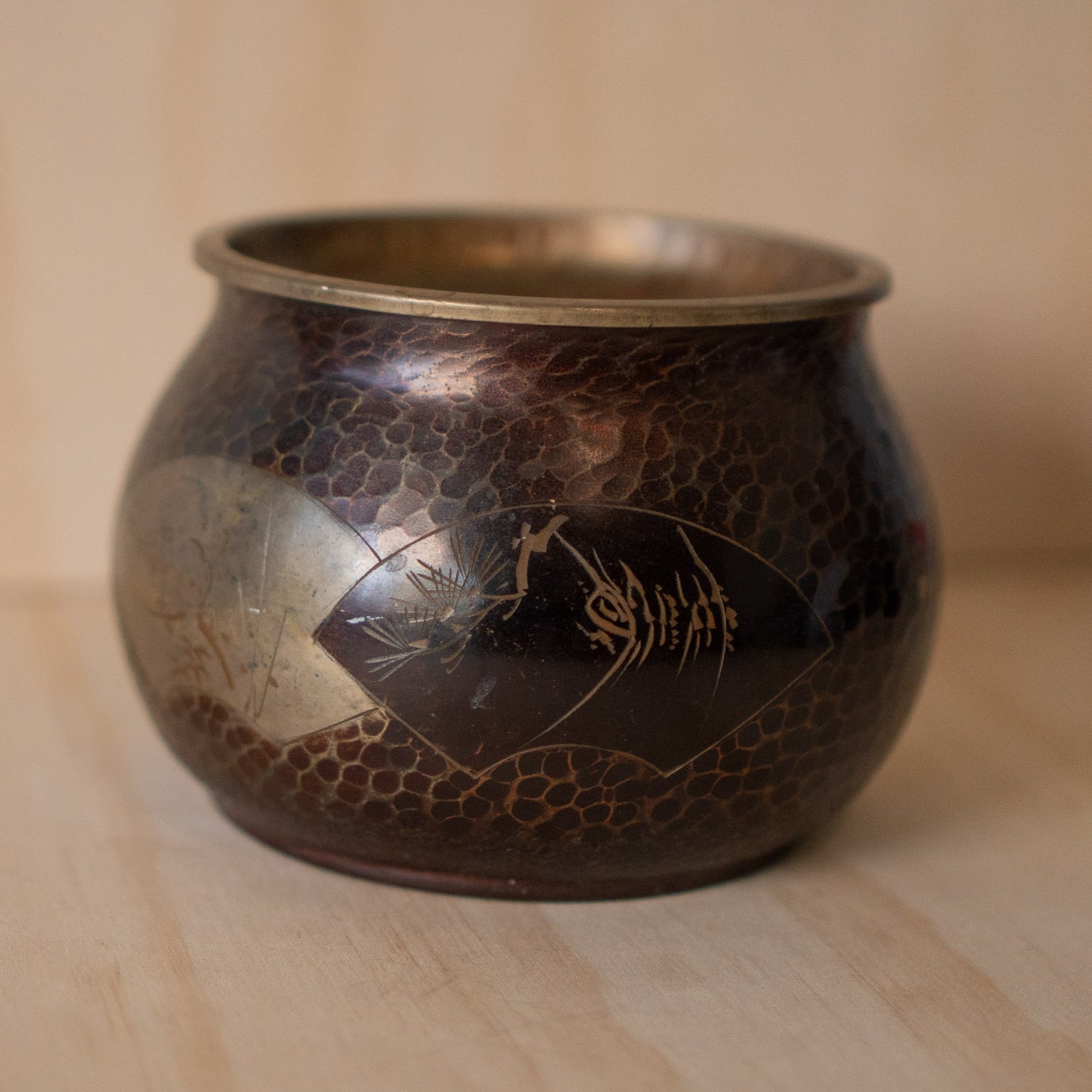 Vintage Japanese Copper Kensui - Tea Ceremony Water bowl