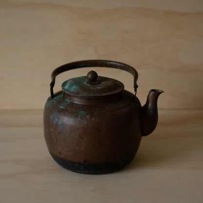 Antique Japanese large copper Tea pot