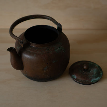 Antique Japanese large copper Tea pot