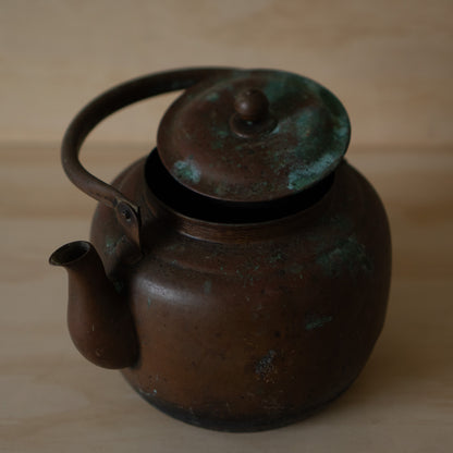 Antique Japanese large copper Tea pot