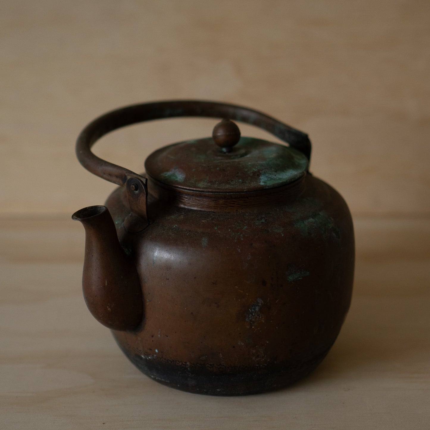 Antique Japanese large copper Tea pot