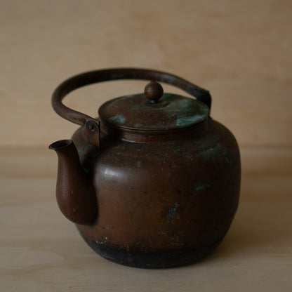 Antique Japanese large copper Tea pot
