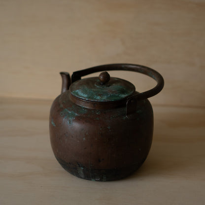 Antique Japanese large copper Tea pot