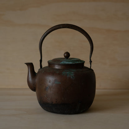 Antique Japanese large copper Tea pot