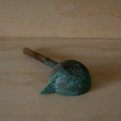 Antique Japanese Patinated Copper Water Ladle with spout