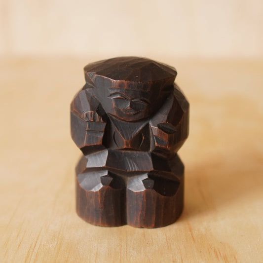 Antique Japanese Carved Wooden Daikoku Sculpture